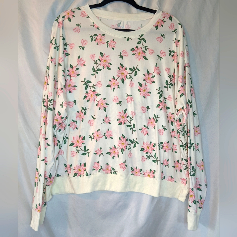 Draper James Soft Magnolia Floral Crewneck, XXL